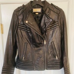 Michael Kors black leather jacket.